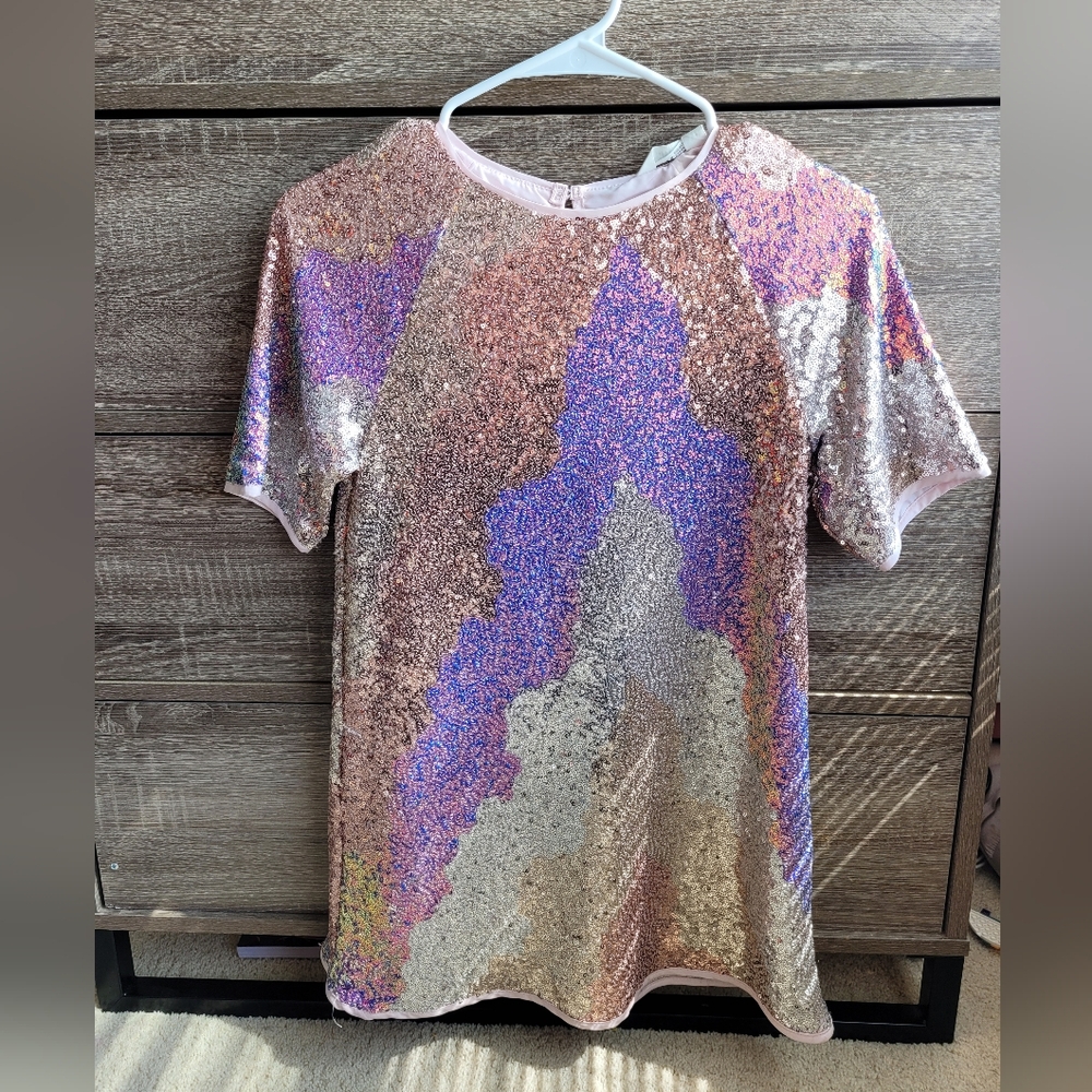 Fun sequined t-shirt dress, Girls size 8